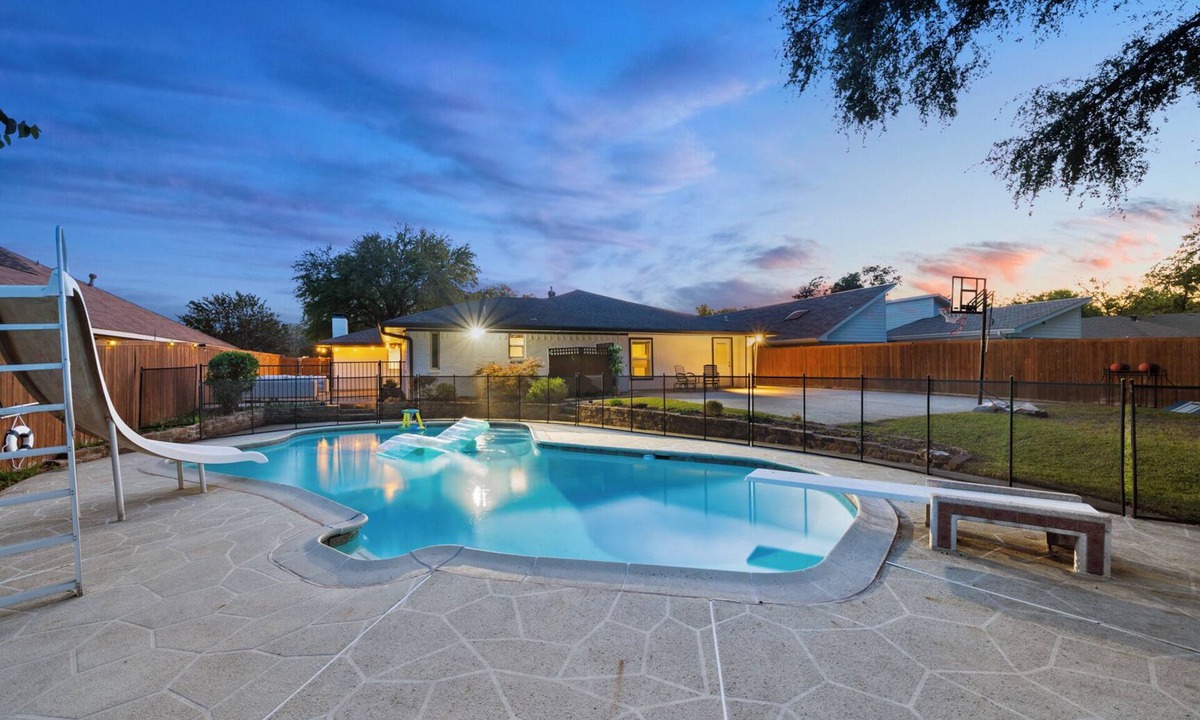 Plano House | 5BR Plano Oasis Pool, Backyard, Game Room & B-Ball, Outdoor Living