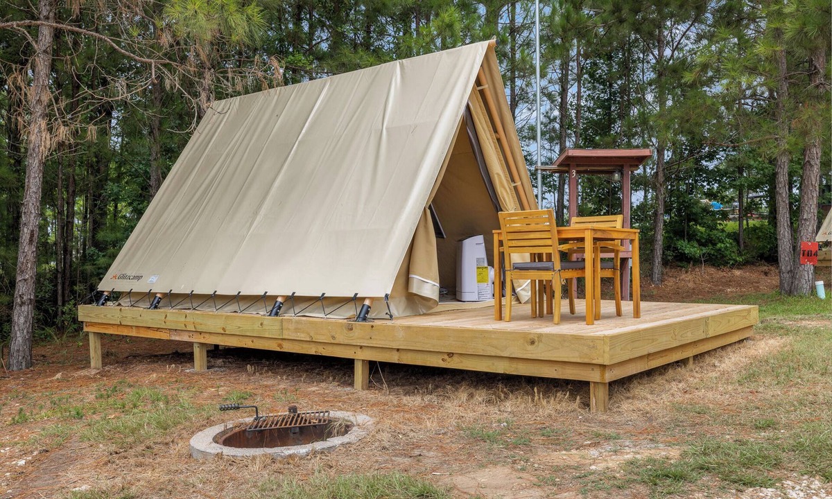 Onalaska RV Rental | Cozy A-Frame Glamping Surrounded by Piney Woods