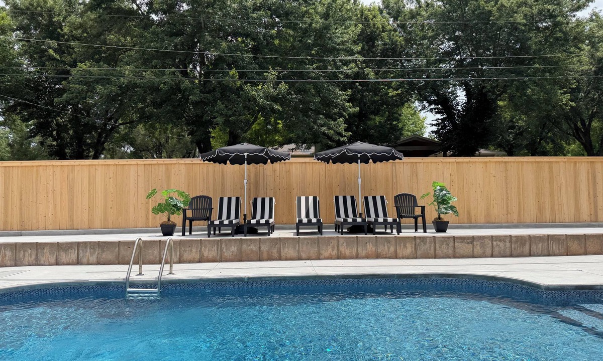 Wichita House | Fun Private Backyard Resort: Pool, Pickle - Sport Court, Hot Tub, & King Beds