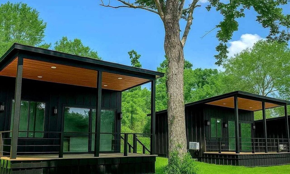 Waller Cabin | Modern Farmhouse Tiny Home Resort with Goats & Pool near Houston, Hempstead Texas