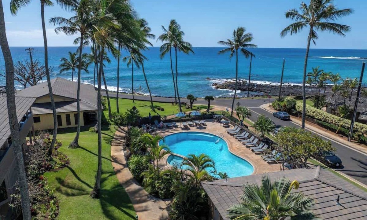 Poipu Apartment | NEW A/C - Two Bedroom Sleep 6 with Pool steps to Ocean and Amazing Sunsets!