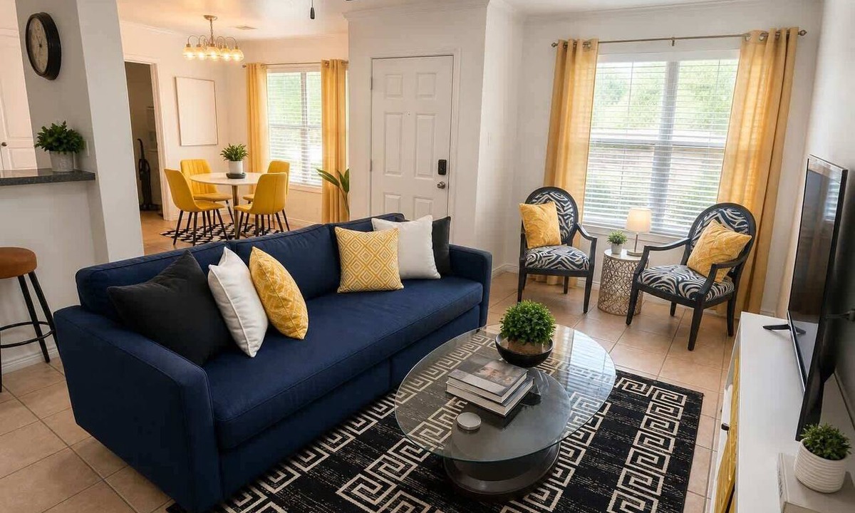 Euless House | Oak & Yellow-2b2b, remote work, ATT stdm, wifi