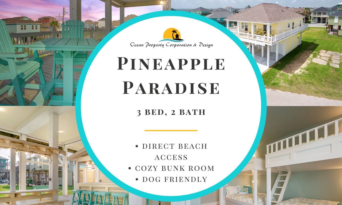Port Bolivar House | Pineapple Paradise, Short walk 2 Beach Pet & Kid friendly