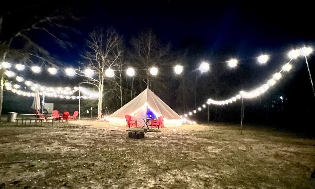 Conroe RV Rental | Rustic Bell Tent on a Texan Farm, Nestled in the Sam Houston National Forest, Perfect for a Weekend Getaway