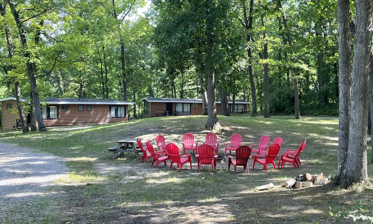 Palmyra Cabin | Rustic cabins in secluded campground with lake access and woods to wander in.