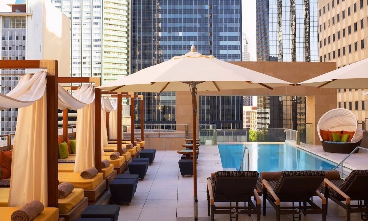 Downtown Dallas Hotel | Stylish Multi-Level Suite with Bold Interiors and Loft Architecture