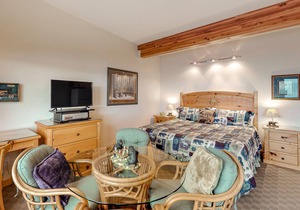 Lakefront studio with breathtaking balcony views, docks for swimming & kayaking in Bigfork