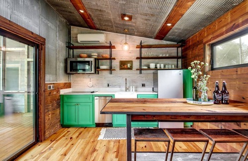 Elgin Cabin | Artisan Cabin with Beautiful Decor and a Classic Fire Pit near Austin, Texas