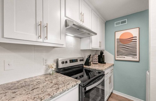 College Station Apartment | Bauhaus-1st Floor, King Beds, Walk to A&M Campus