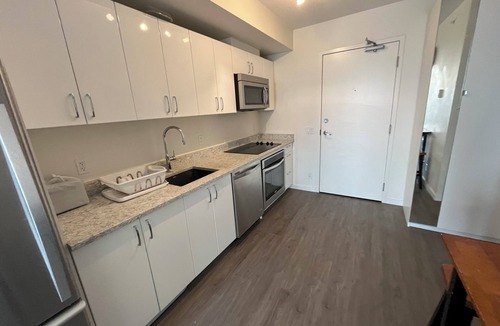 East Village Condo | Calgary downtown modern condo 2 bed 2bath next to library, no smoke no pet