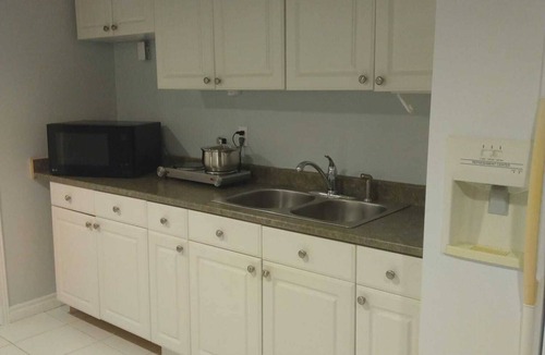 Lisgar Apartment | furnished basement studio, with1 queen bed, a kitchenette, and 1 bathroom.