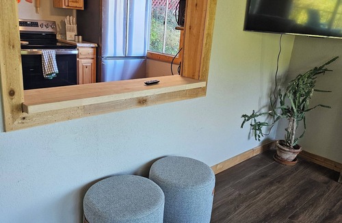 Tia Juana Cabin | Hot tub, boat dock and lakeside with this snug cabin. TINY BEDROOMS