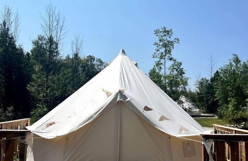 Miller Lake RV Rental | Intimate Luxurious Bell Tent with Fire Pit in Ontario