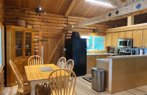 Willow House | Lakefront Log Home - dock, kayaks, paddle boards, fire pit