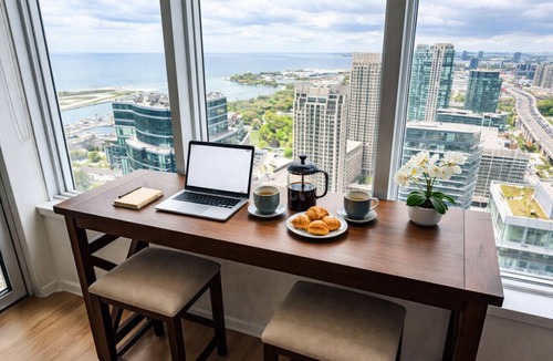 CityPlace Condo | Luxury Penthouse | Skyline Views + Sauna + Work