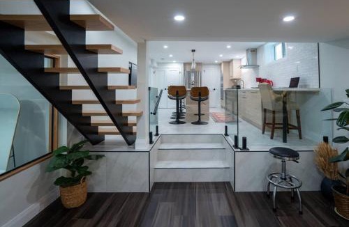Seven Oaks Apartment | Modern 3BR Basement Retreat with Workspace & Parking