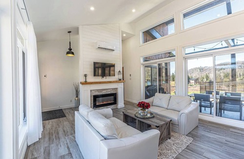 Wentworth-Nord Ski Chalet | Modern elegance and cozy charm! Our Chalet Aura offers tranquil landscape views.