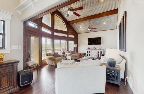 Burnet House | Opulent Waterfront Home with Dock, Firepit & Stunning River View