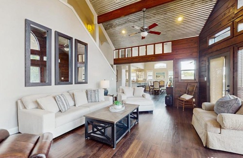 Burnet House | Opulent Waterfront Home with Dock, Firepit & Stunning River View