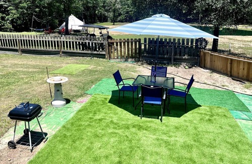 Conroe RV Rental | Rustic Bell Tent on a Texan Farm, Nestled in the Sam Houston National Forest, Perfect for a Weekend Getaway