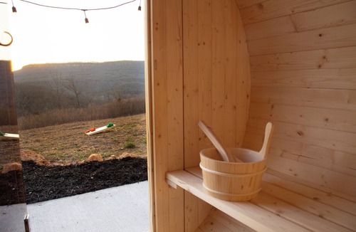 Newton County Cabin | Secluded Wellness Cabin: Sauna, Hot Tub & Views