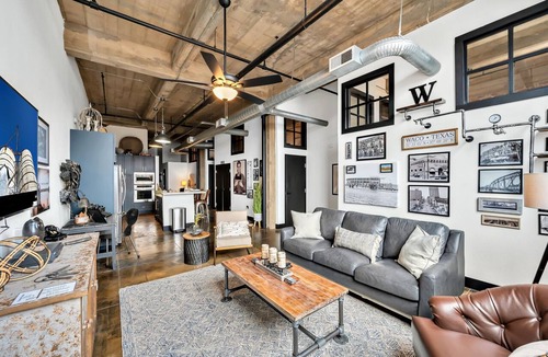 Brazos Condo | Silo District Vintage Warehouse Loft- Waco