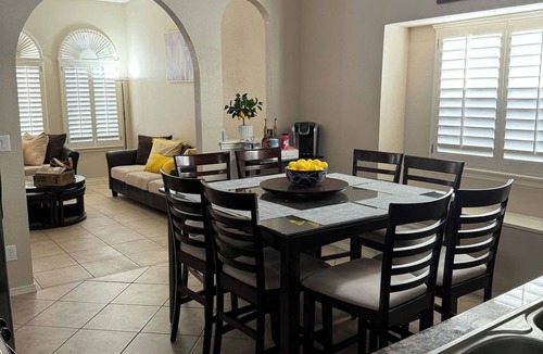 Biggs Field House | Spacious & comfortable home perfect for groups or remote workers! Features 2 living rooms, a dedicated office nook, and a fully stocked kitchen. Relax in the private, sunny backyard.