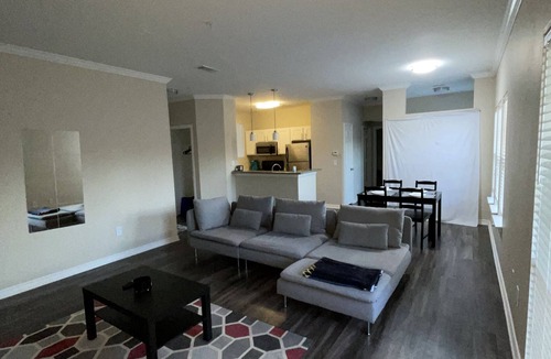 Barker Apartment | Spacious One Bedroom w Workspace and Patios