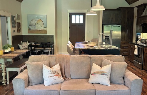 Wilburn House | Stunning Riverfront Home Near Cow Shoals with Dock on the Little Red River!