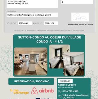 Sutton Apartment | Sutton - Condo Au Coeur du Village