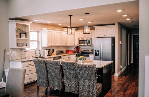 Jay Resort | This home accommodates multiple families sleeping comfortably up to 14 people.