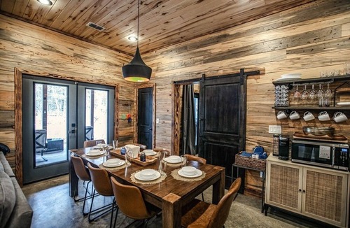 Hochatown Cabin | Timberline Retreat with Games, Fireplaces, Hot tub, Playground Set, No Pets
