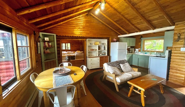 Casa de Campo, a magical log cabin nestled in the woods directly on the lake.