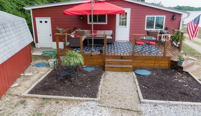 Lake front property with a relaxing front deck overlooking Bristol Lake