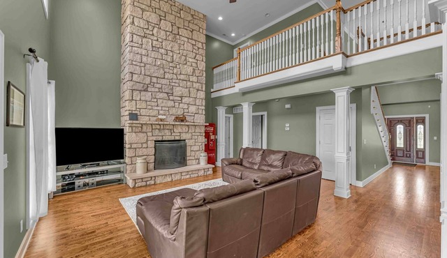 Large country place on acreage with pond and plenty of room.