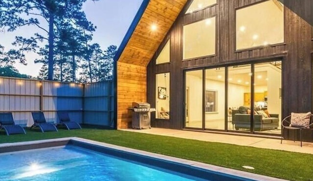 Modern A-Frame Cabin with Pool and Lake Access