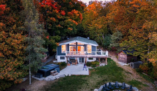 Modern upscale cottage overlooking Balsam Lake.