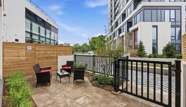 Stylish 2BR in Station Park | Private Patio + Spa, Gym & Bowling